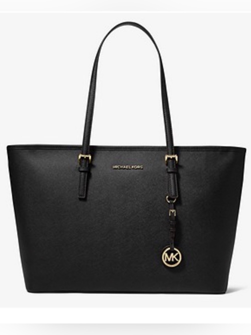 Michael Kors Jet Set Saffiano Leather Tote with Gold Accents